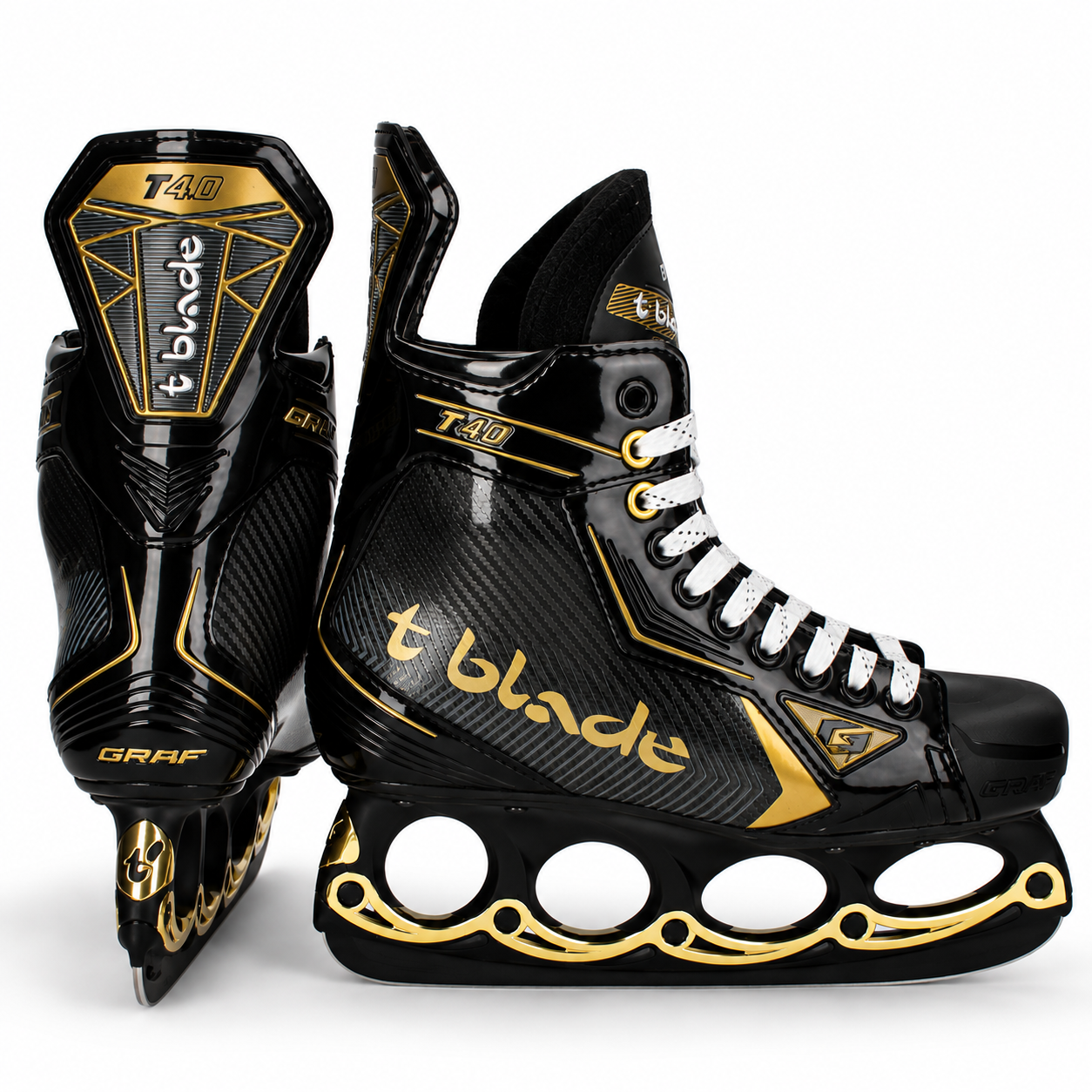 GRAF Ultra T-Blade Schlittschuh GOLD-Edition | Bundle von Graf