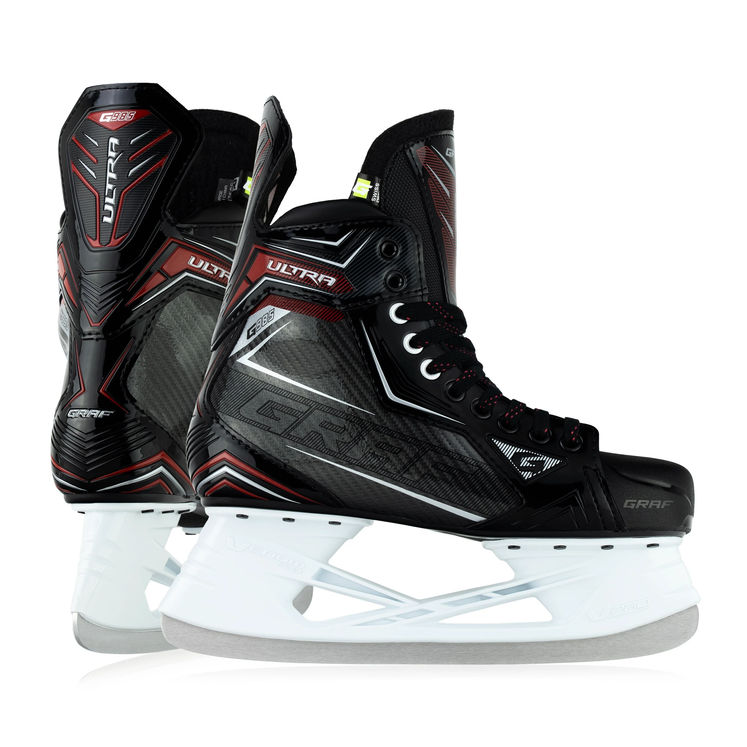 GRAF Ultra G985 Schlittschuh Schwarz/Rot Venom Pro Junior Verifizierte Legacy-Produktquelle; unverändertes GRAF Produktbild