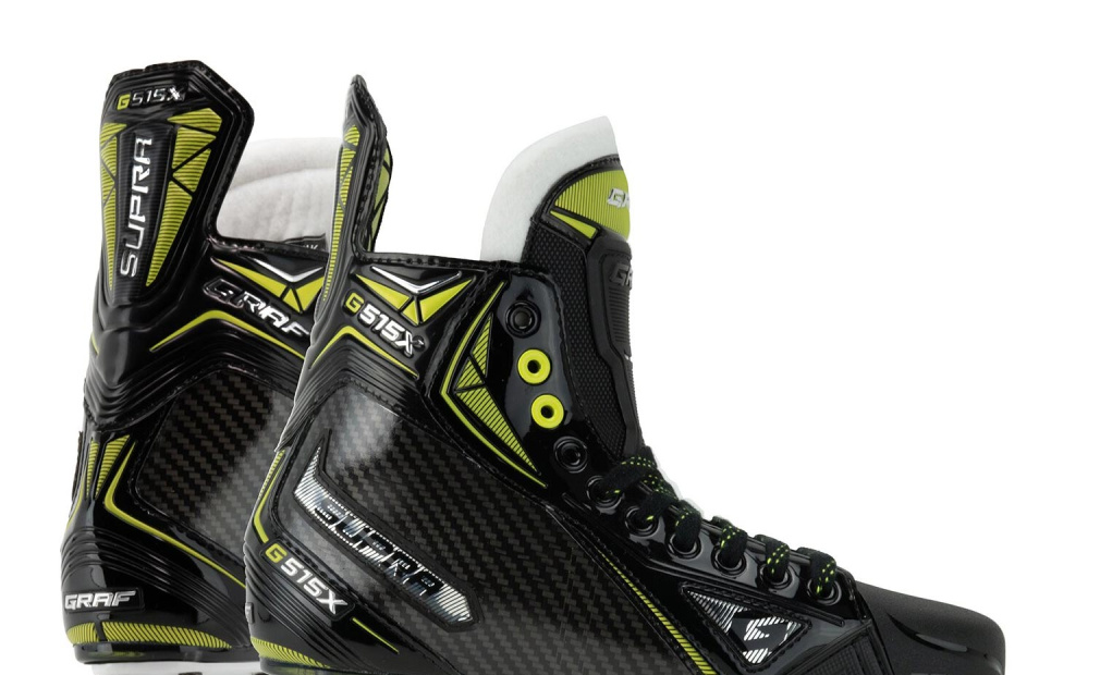 GRAF Supra G515X Schlittschuh Schwarz/Gelb Venom X Pro Junior Variantenneutrale echte Bootansicht; Holder bewusst nicht gezeigt; visuelle Finalisierung später.