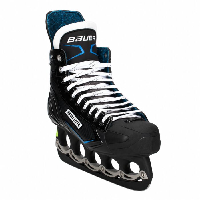 Bauer X-LP T-Blade Schlittschuh Schwarz/Blau-Neon-Gelb – US 8.5 / EU 42 – Bild 2