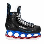 Bauer X-LP T-Blade Schlittschuh Metallic-Blau/Rot-Chrome – US 13.5 / EU 48