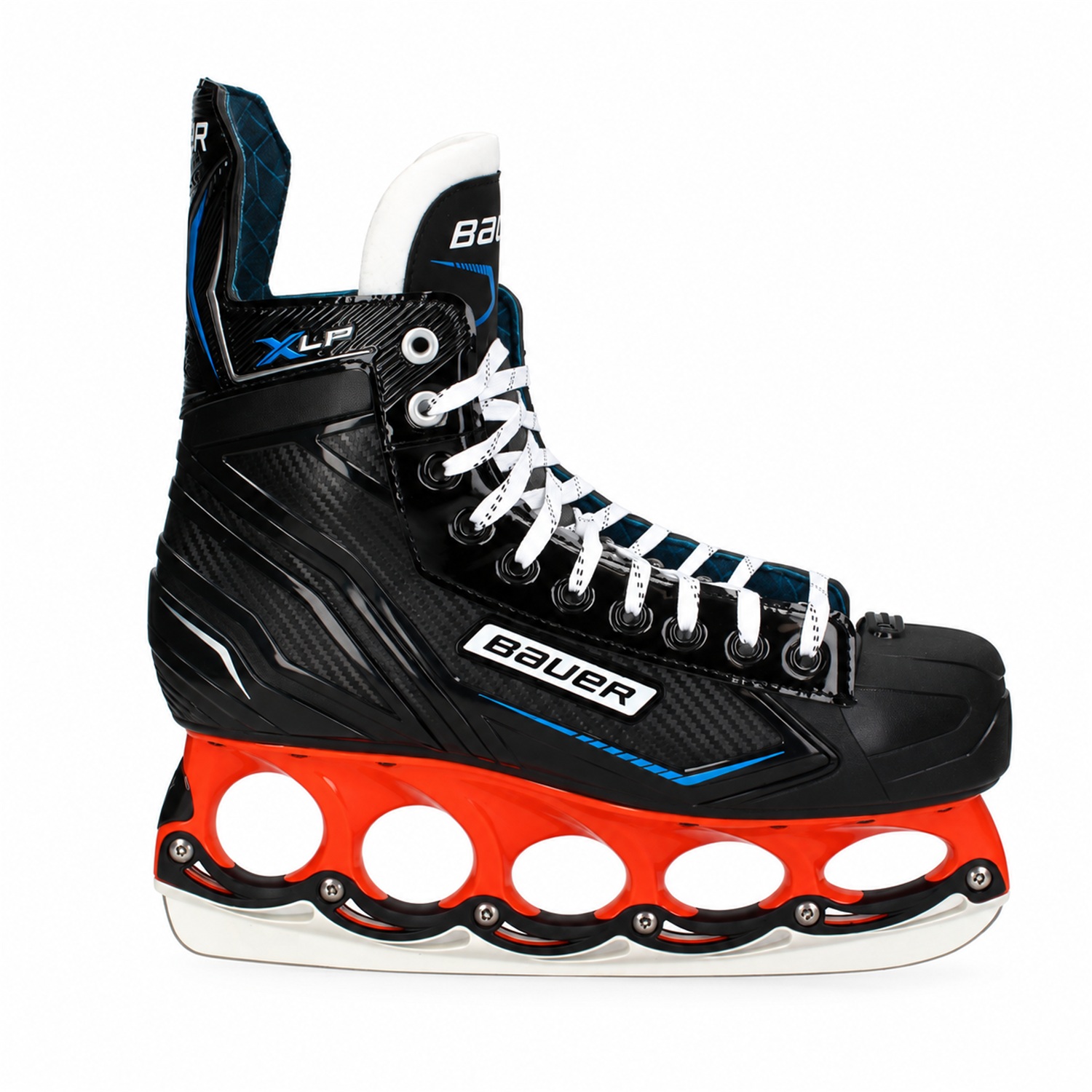 Bauer X-LP Orange/Weiß – Seitenansicht Bauer X-LP T-Blade Schlittschuh Orange/Weiß – Bild 1