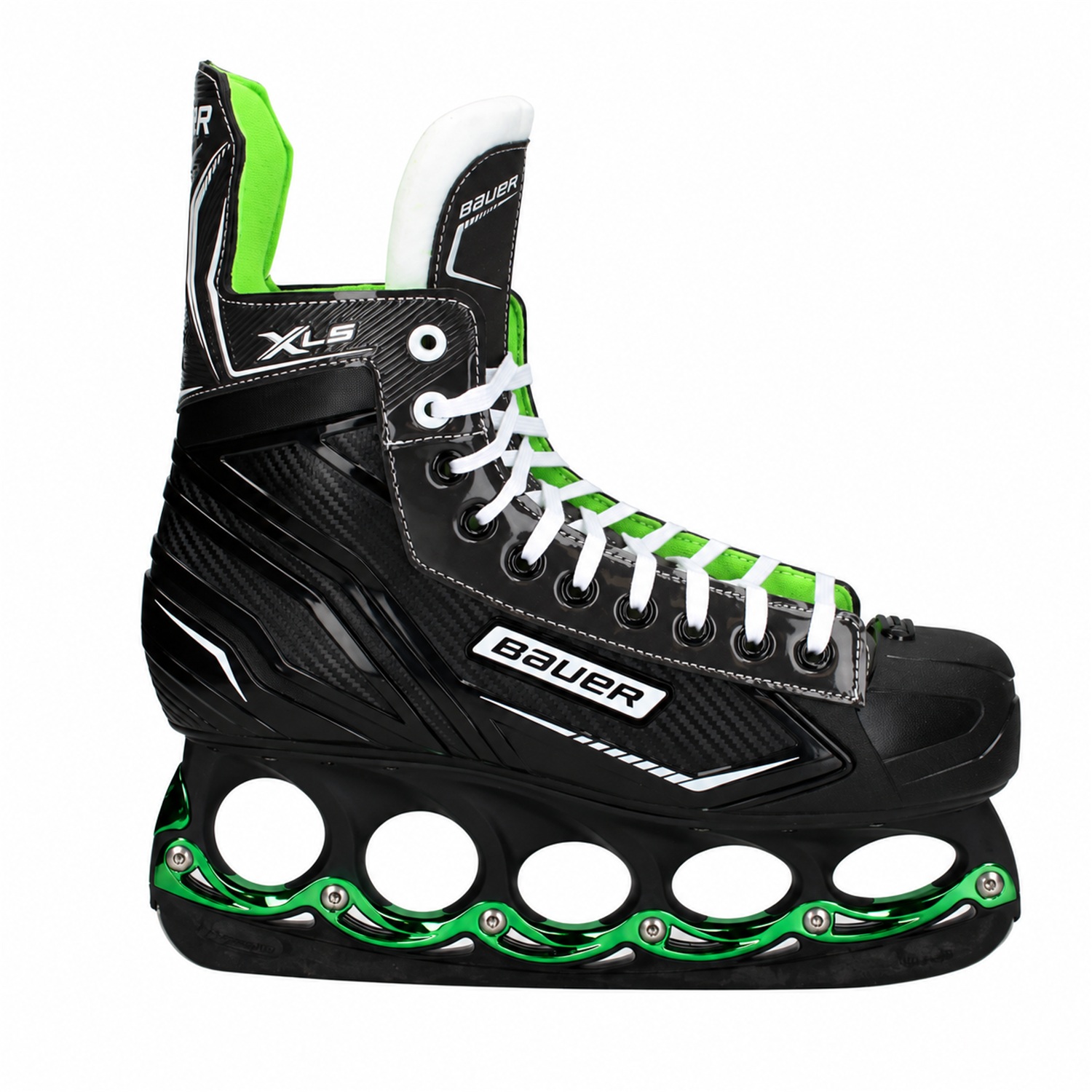Bauer X-LS Metallic-Grün – Seitenansicht Bauer X-LS T-Blade Schlittschuh Metallic-Grün – US 12.5 / EU 47 – Bild 1