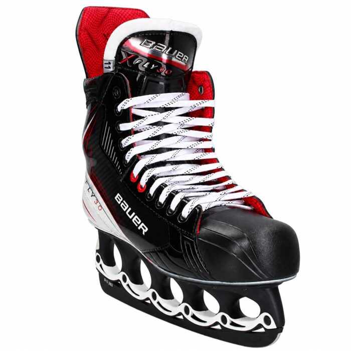 Bauer Fly30 T-Blade Schlittschuh Schwarz/Weiß – US 12.5 / EU 47 – Bild 2