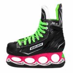 Bauer X-LS T-Blade Schlittschuh Pink/Chrome – grüne Schnürsenkel, schwarze Runner – US 11 / EU 45